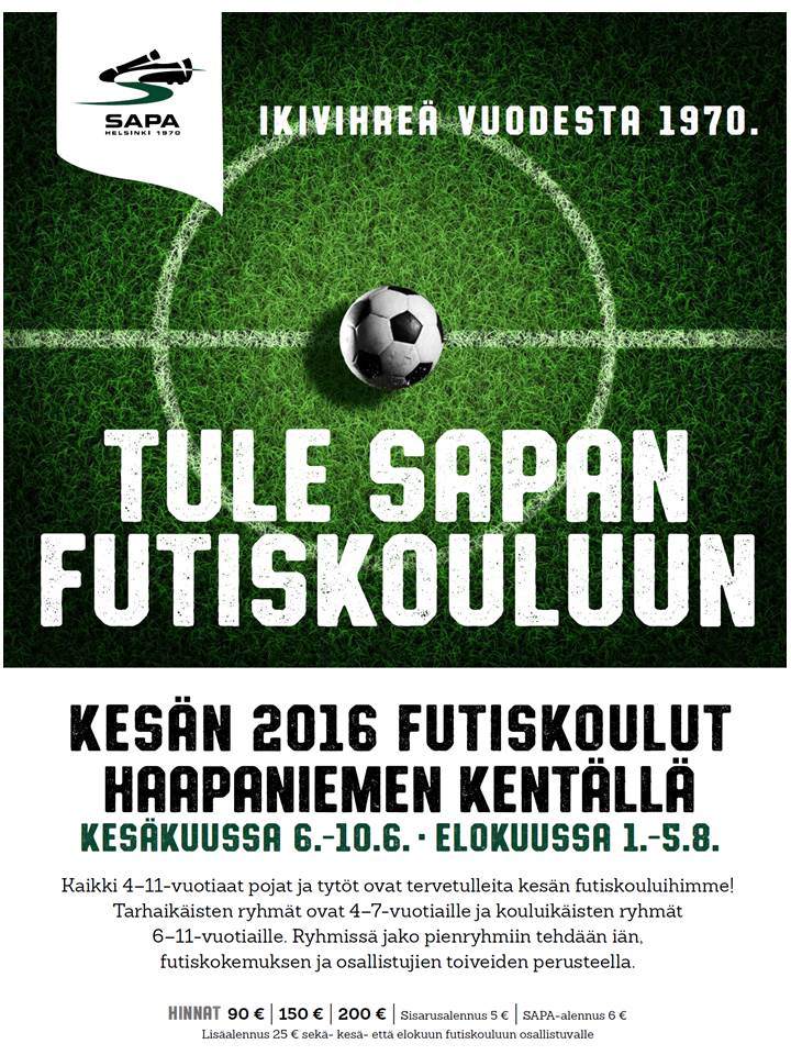 SAPA jalkapallokoulu 2016